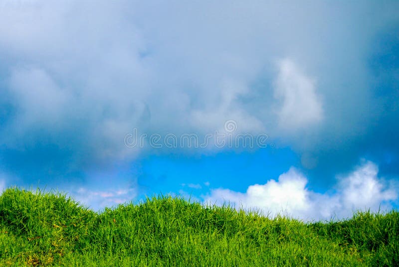 Nubes de lluvia sobre la loma herbosa fotografía de archivo Nubes de lluvia sobre la loma herbosa fotografía de archivo