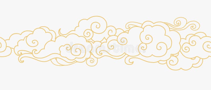 Nubes de oro en el cielo stock de ilustración Nubes de oro en el cielo stock de ilustración