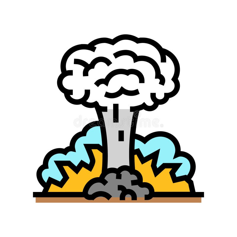 Nuclear explosion cloud radioactive pollution color icon vector illustration vector illustration