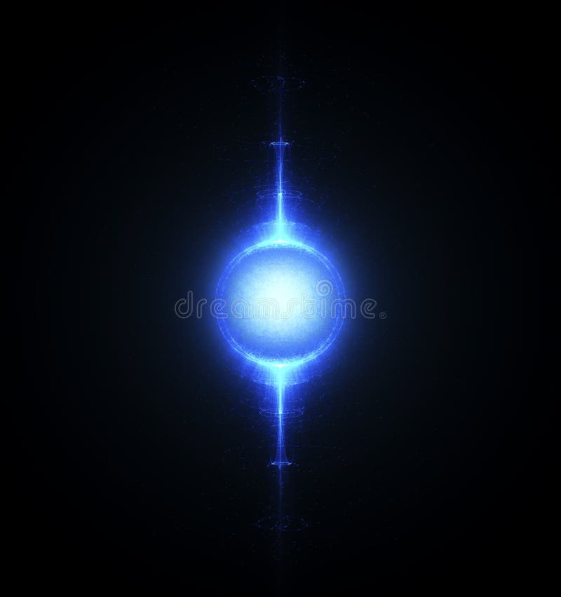 Nuclear fusion and high power energy concept stock illustration