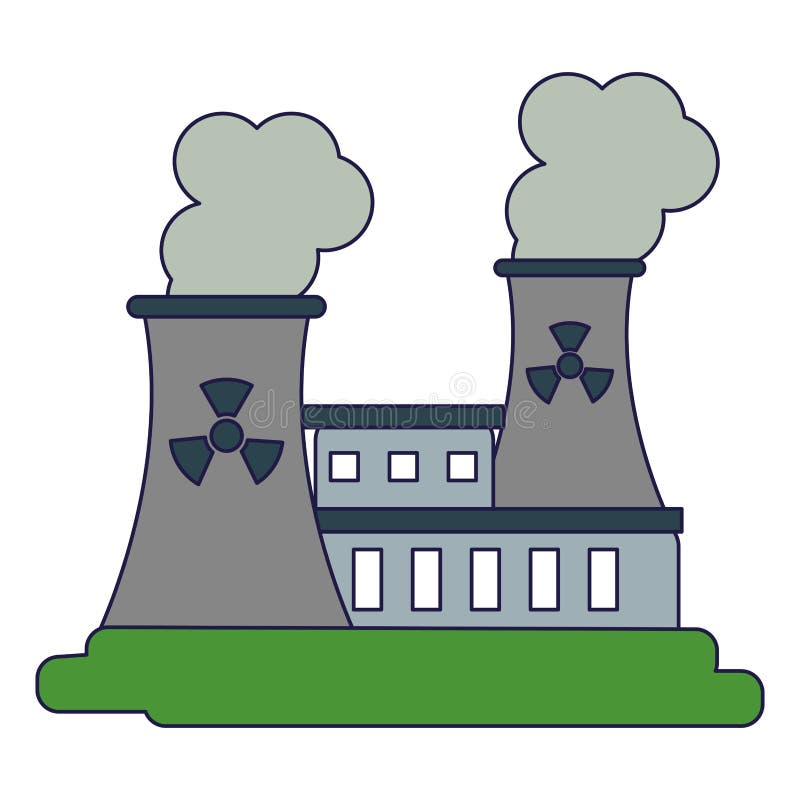 Nuclear industrial plant stock vector. Illustration of plant 140395094