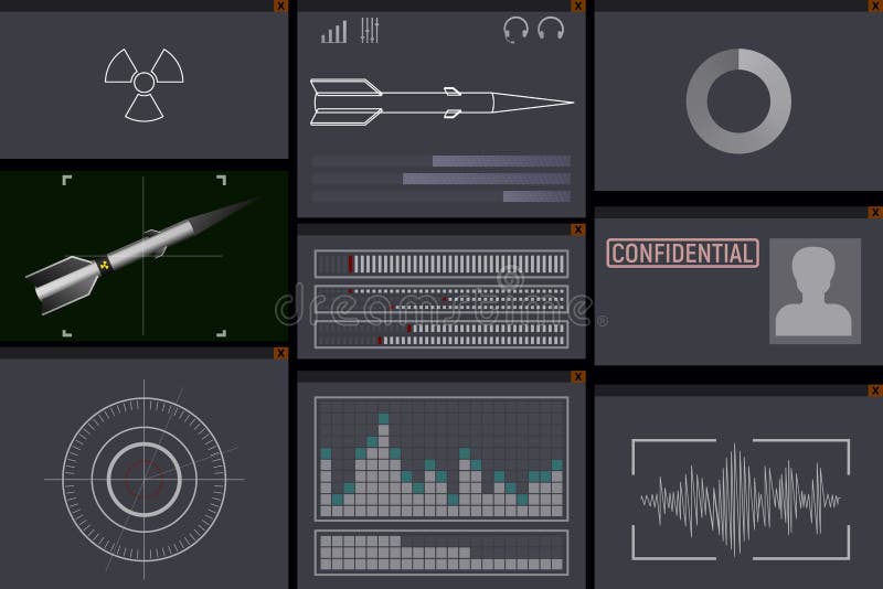 Nuclear missile control program. royalty free illustration