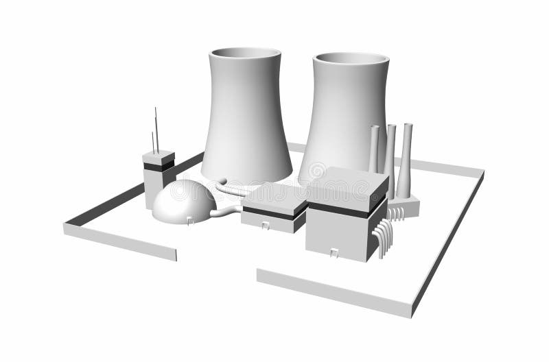 Nuclear power plant stock illustration. Illustration of