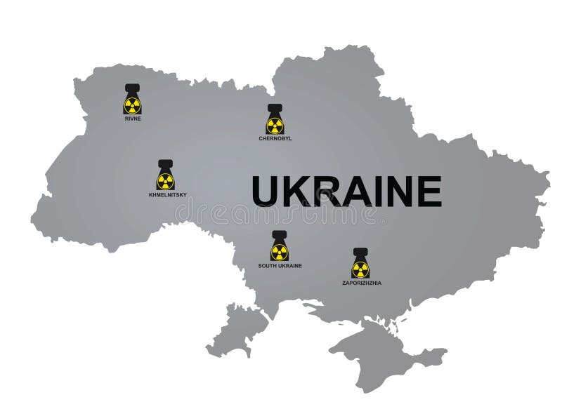 Nuclear power plant map in Ukraine