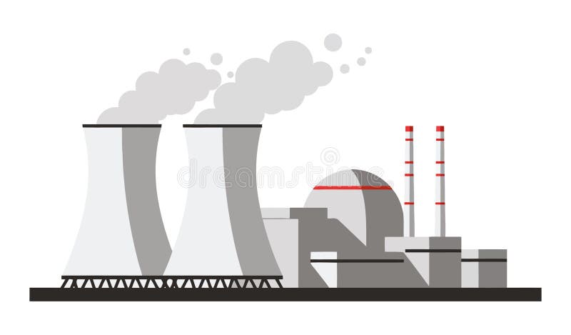 Nuclear Power Plant, Minimalist Vector Illustration vector illustration