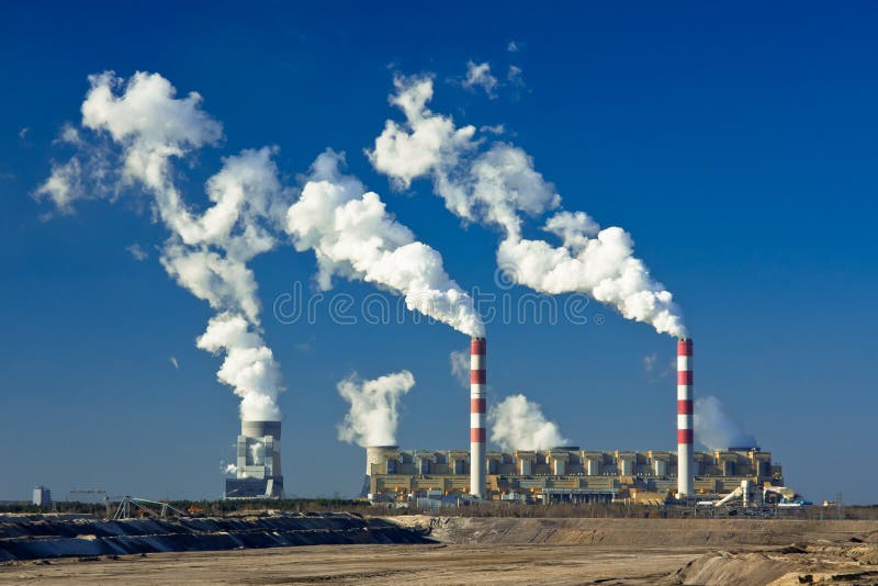 Nuclear power plant stock photo