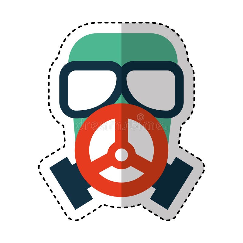 Nuclear safety mask icon stock vector. Illustration of protection