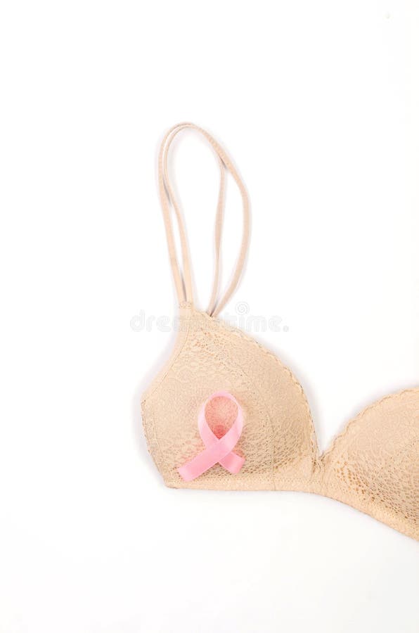 Nude Brassiere with Pink Ribbon Over. Breast Cancer Concept Stock Photo -  Image of survivor, symbol: 265102418