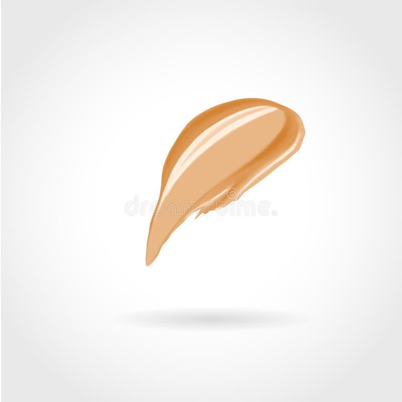 Nude glossy foundation and consealer smear, curvy smudged. Makeup sample, use for advertising flyer, banner, brochure vector illustration Nude glossy foundation and consealer smear, curvy smudged. Makeup sample, use for advertising flyer, banner, brochure vector illustration