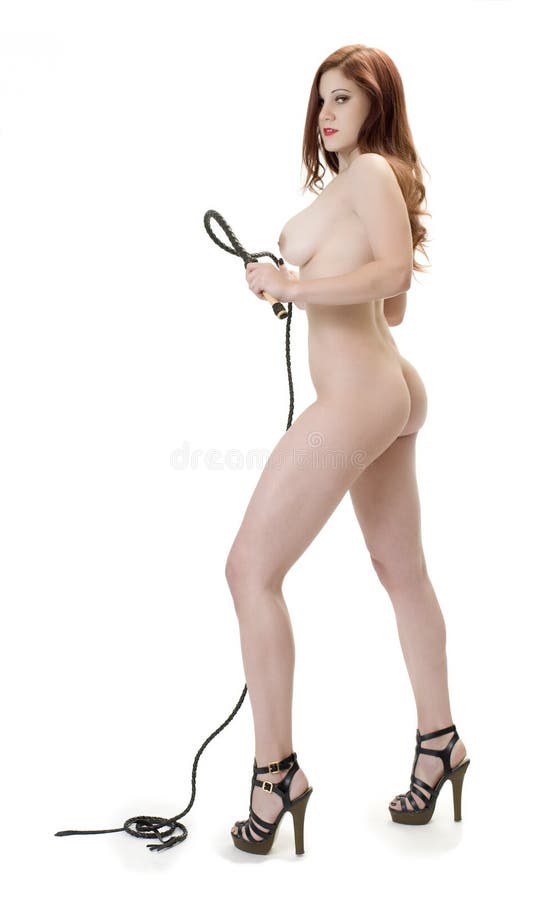 Nude with Whip stock photo. Image of authority, domination - 9266654