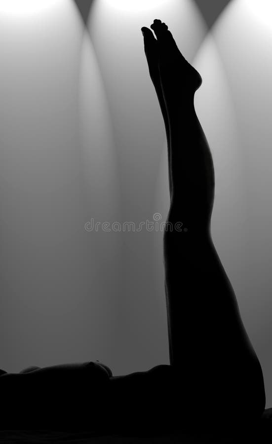 Nude Woman on Her Back stock photos