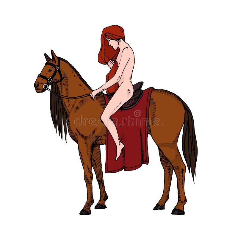 Horse Naked Porn - Nude Women Riding a Horse. Lady Godiva. Colorful Illustration. Stock Vector  - Illustration of colorful, fairy: 90429062