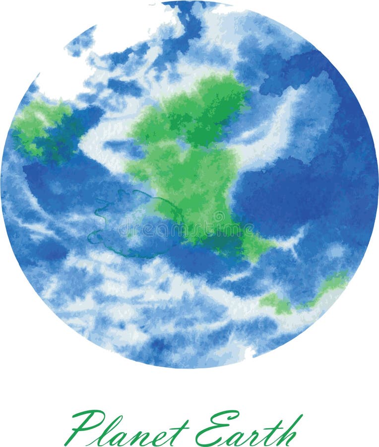 nuestra acuarela pintada tierra hermosa del planeta ilustración del vector nuestra acuarela pintada tierra hermosa del planeta ilustración del vector