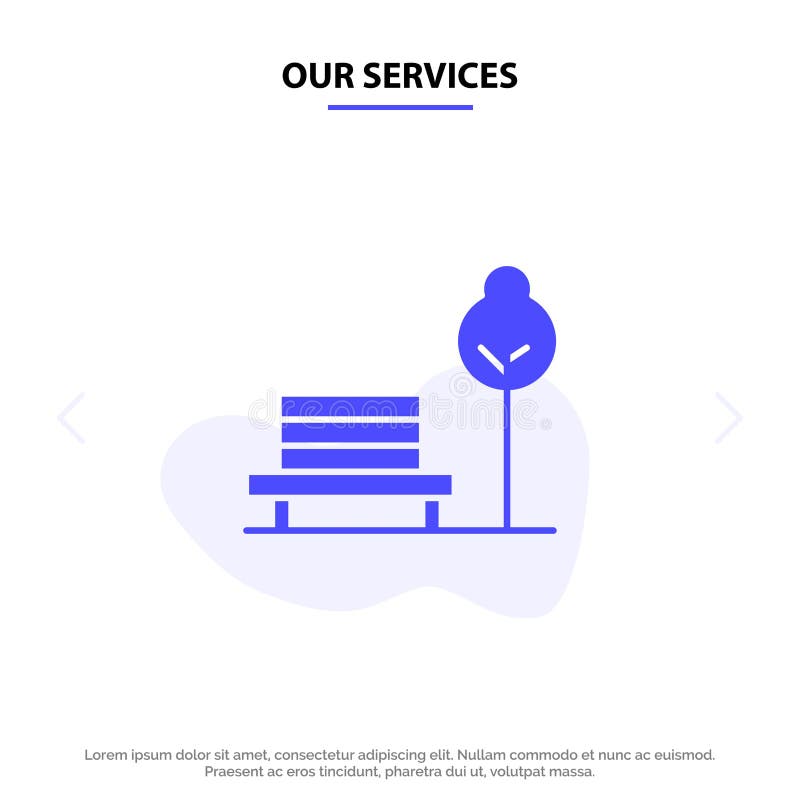 Nuestro banco de los servicios, silla, parque, plantilla sólida de la tarjeta de la web del icono del Glyph del hotel ilustración del vector Nuestro banco de los servicios, silla, parque, plantilla sólida de la tarjeta de la web del icono del Glyph del hotel ilustración del vector