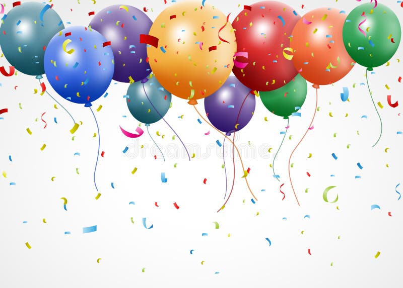 Nueva celebración del cumpleaños con el globo y la cinta