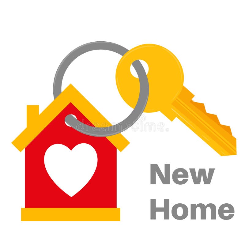 Nueva clave del hogar con el corazón de amor Icono vector Ilustración Icono inmobiliario texto completamente editable libre illustration