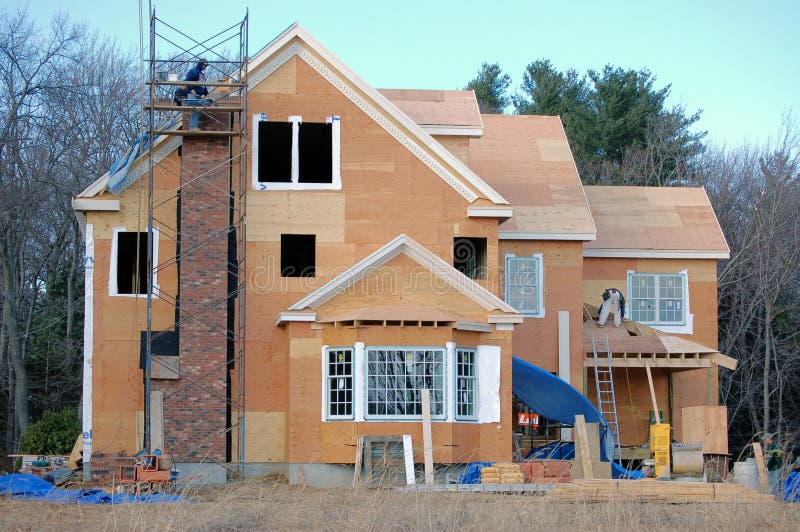 General contractor builds a new house. General contractor builds a new house