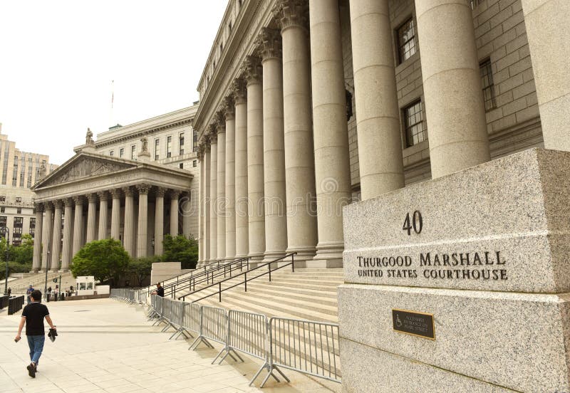 Nueva York, los E.E.U.U. - 10 de junio de 2018: Thurgood Marshall Courthouse y fotos de archivo libres de regalías Nueva York, los E.E.U.U. - 10 de junio de 2018: Thurgood Marshall Courthouse y fotos de archivo libres de regalías