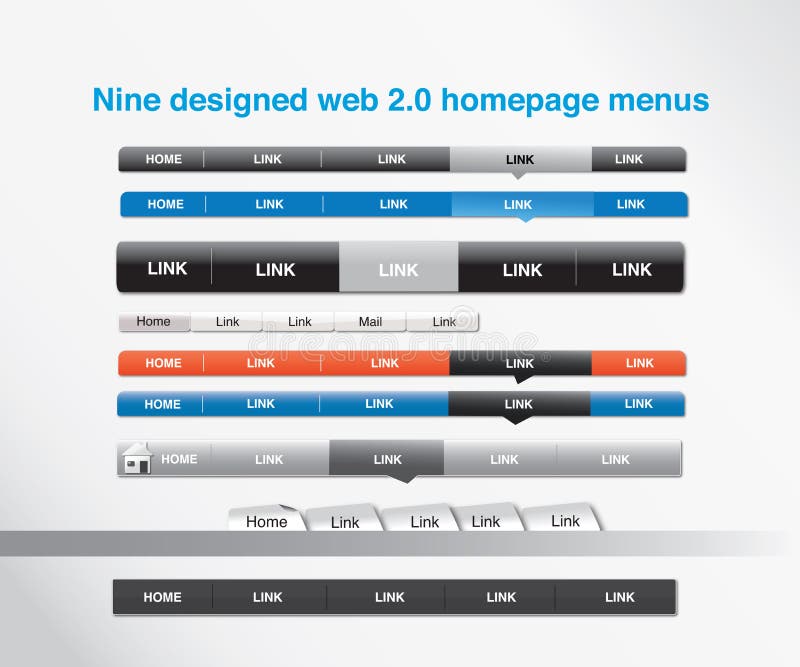 Nueve diseñaron Web 2.0 menús del homepage
