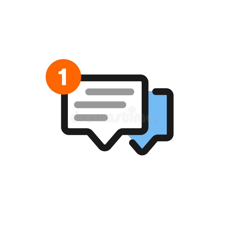 Nuevo icono de mensaje en línea chat línea de texto línea de notificación vector. ilustración del vector