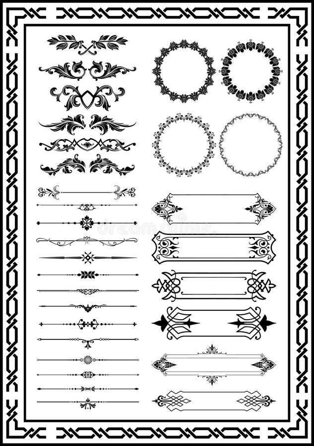 nuevo negro del color de los elementos florales decorativos agradables del sistema que es muy conveniente libre illustration nuevo negro del color de los elementos florales decorativos agradables del sistema que es muy conveniente libre illustration