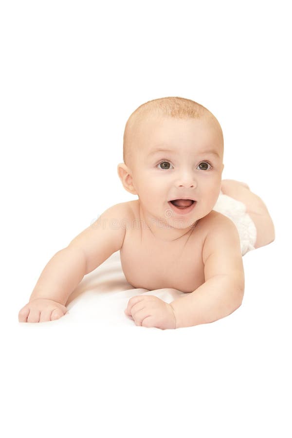 Nuevo niño del bebé Pequeño niño feliz Retrato de la salud El niño se relaja Niño del pañal Fondo blanco aislado imágenes de archivo libres de regalías Nuevo niño del bebé Pequeño niño feliz Retrato de la salud El niño se relaja Niño del pañal Fondo blanco aislado imágenes de archivo libres de regalías
