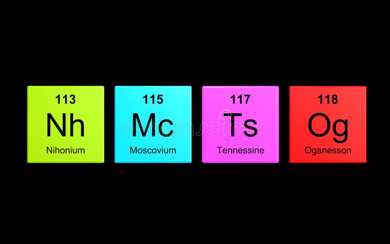 Nuevos Elementos Químicos En La Tabla Periódica Stock De Ilustración