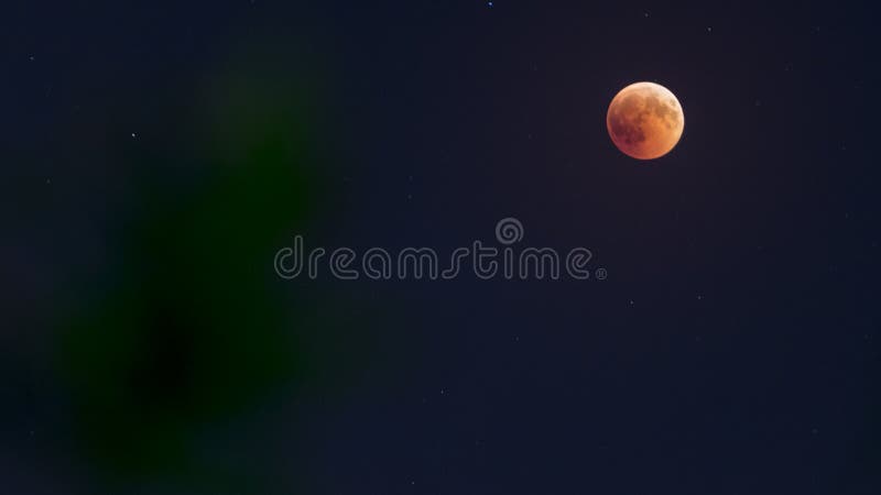 Nuit Ã©toilÃ©e Et Super Lune Rouge Sang Photo stock - Image du étoilée,  lune: 152184250