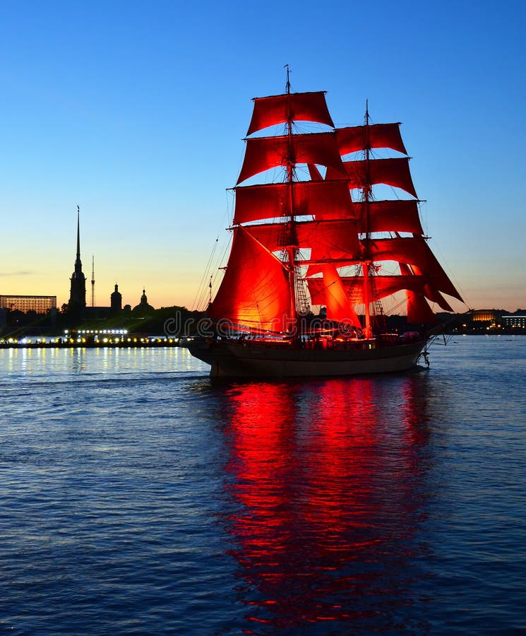 Holiday Scarlet sails in St.Petersburg, Russia. Holiday Scarlet sails in St.Petersburg, Russia