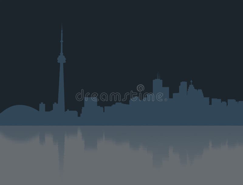 Nuit de Toronto au-dessus de l'eau illustration stock Nuit de Toronto au-dessus de l'eau illustration stock