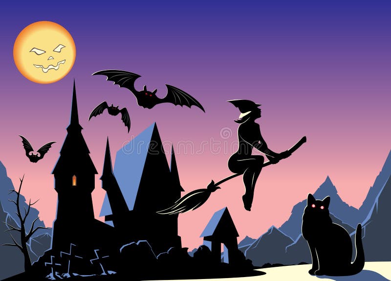 Nuit de Veille de la toussaint illustration stock Nuit de Veille de la toussaint illustration stock