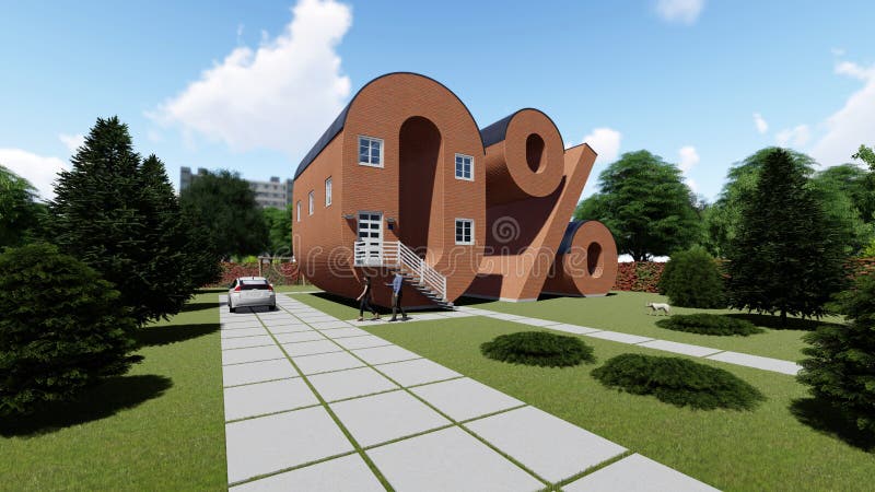 Nul percenten gevormd huis, Concept royalty-vrije stock foto Nul percenten gevormd huis, Concept royalty-vrije stock foto