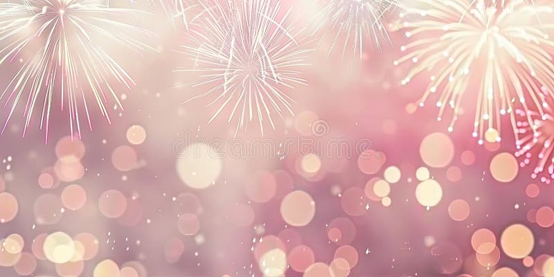 Fond de célébration Bokeh et feux d'artifice rose tendre illustration libre de droits