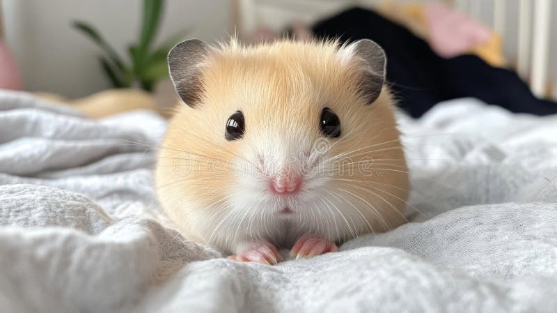 Hamster Adorabil Care Se Pune Pe Pat Moale vector illustration