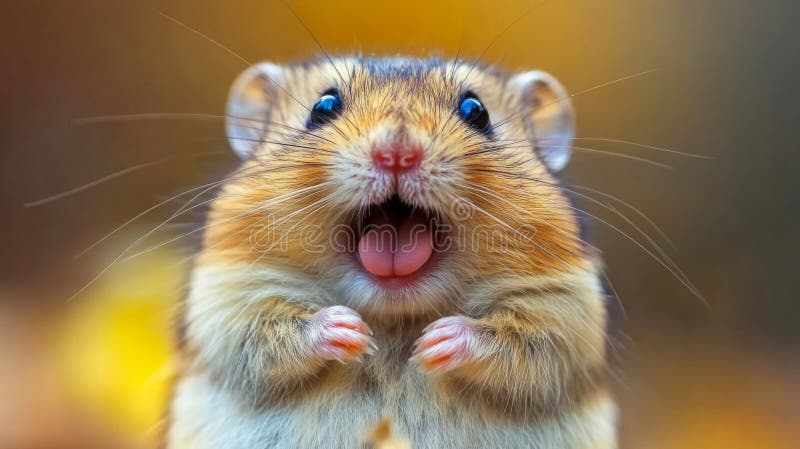 Hamster Adorabil Care Își Arată Dinții Și Limba stock illustration