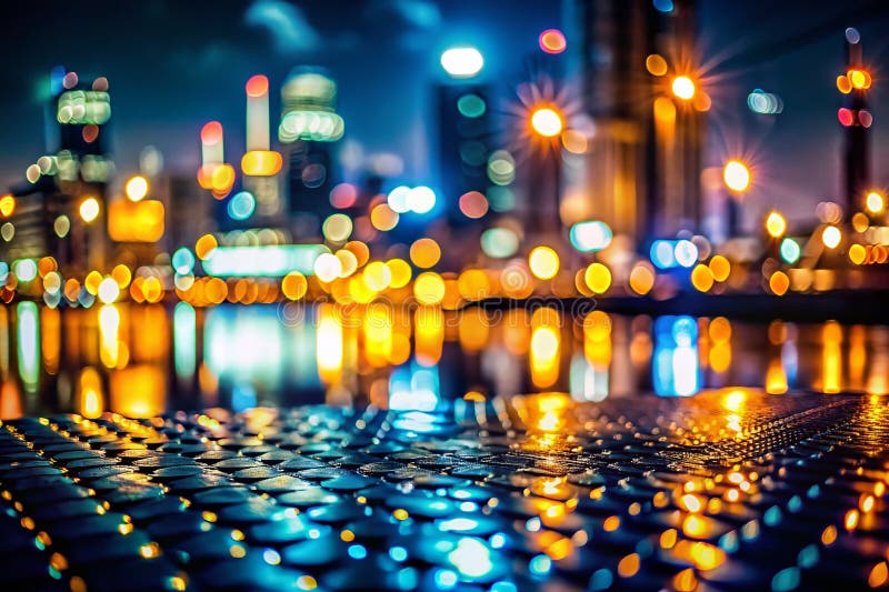 深工业城市夜景的绿色钢铁质感抽象金属摄影背景 库存例证