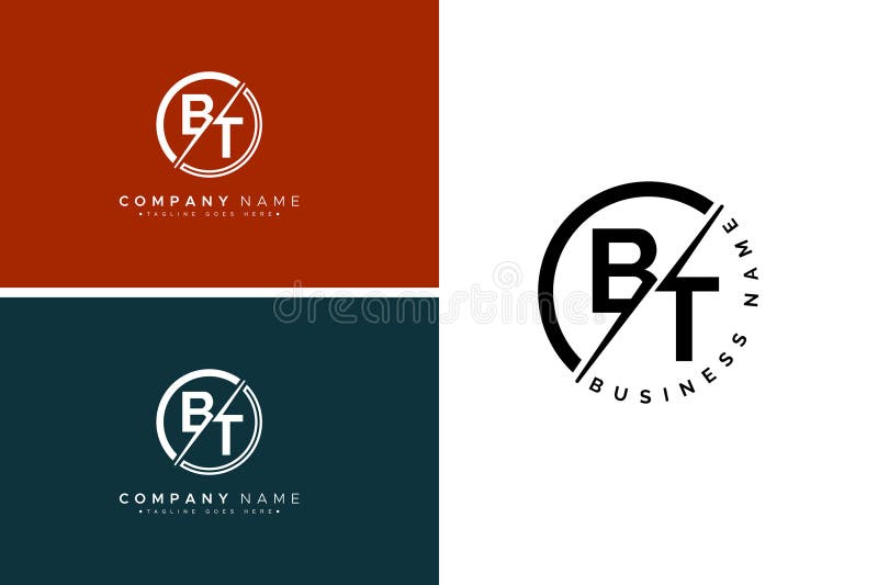 Logo créatif pour les initiales BT dans le modèle vectoriel de style monogramme pour la lettre initiale B et T illustration de vecteur