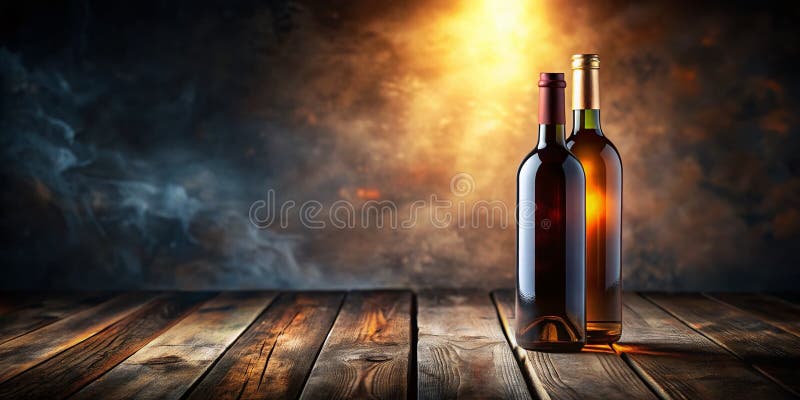 Detaliu excelent despre sticla de vin pe o masă rustică O capodoperă macrofotografie Captarea eleganței vinurilor fine royalty free illustration