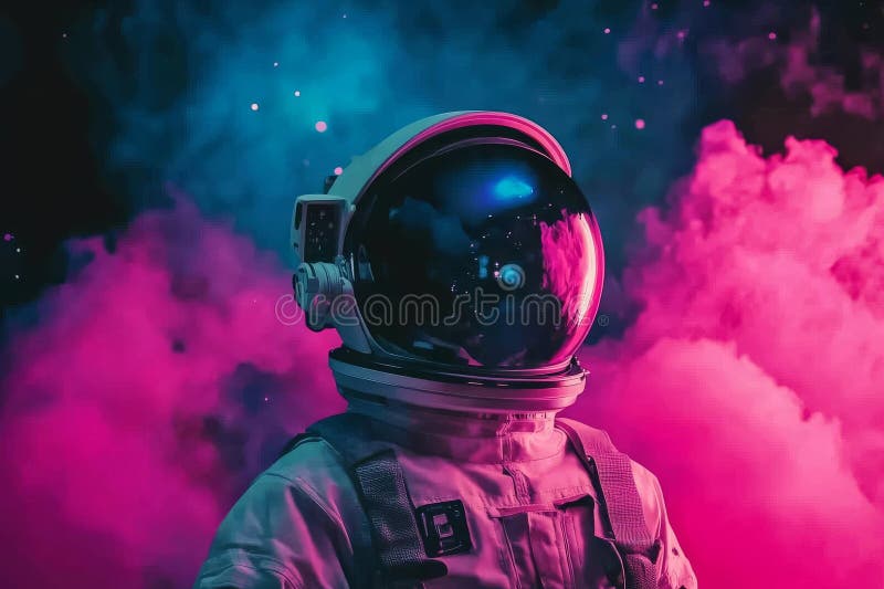 Această tapet scifi sau fundal arată un astronaut care explorează universul : imagine stoc royalty free stock images
