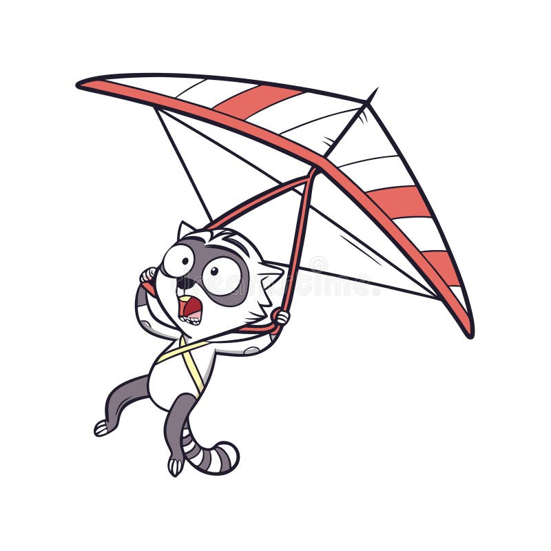 Numb Lemur Hang Gliding Adventure. Ilustración vectorial de una aventura de pareo insensible.