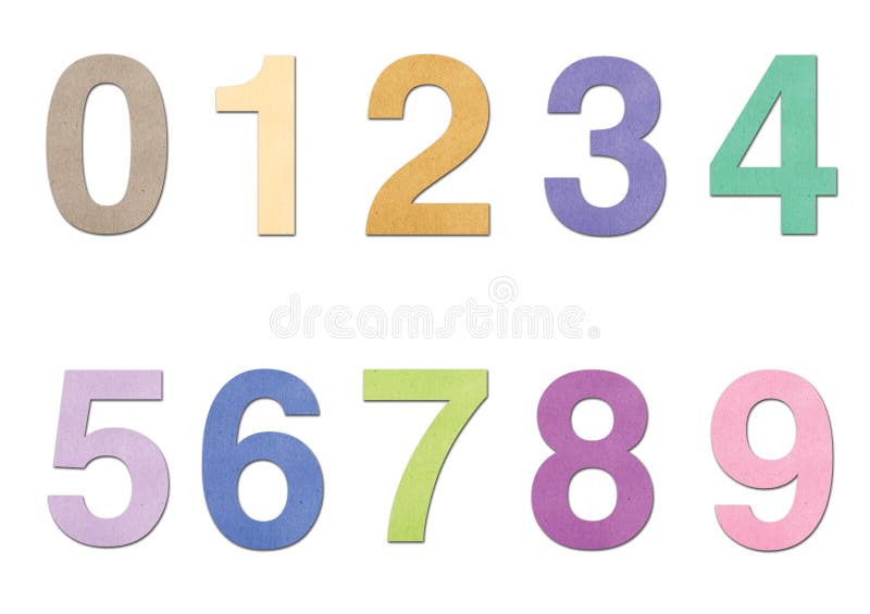 Set of color paper numbers stock vector. Illustration of counting