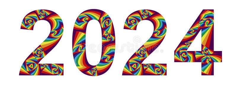 Number Abstract Style Rainbow Colors Spiral Effects Illustration Numbers New Year Celebration 202666168 