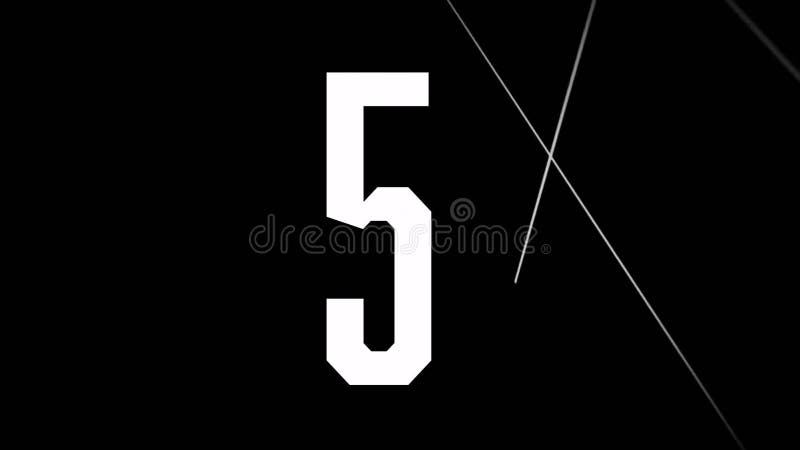 Number 5 animation with intersecting lines on black background royalty free illustration