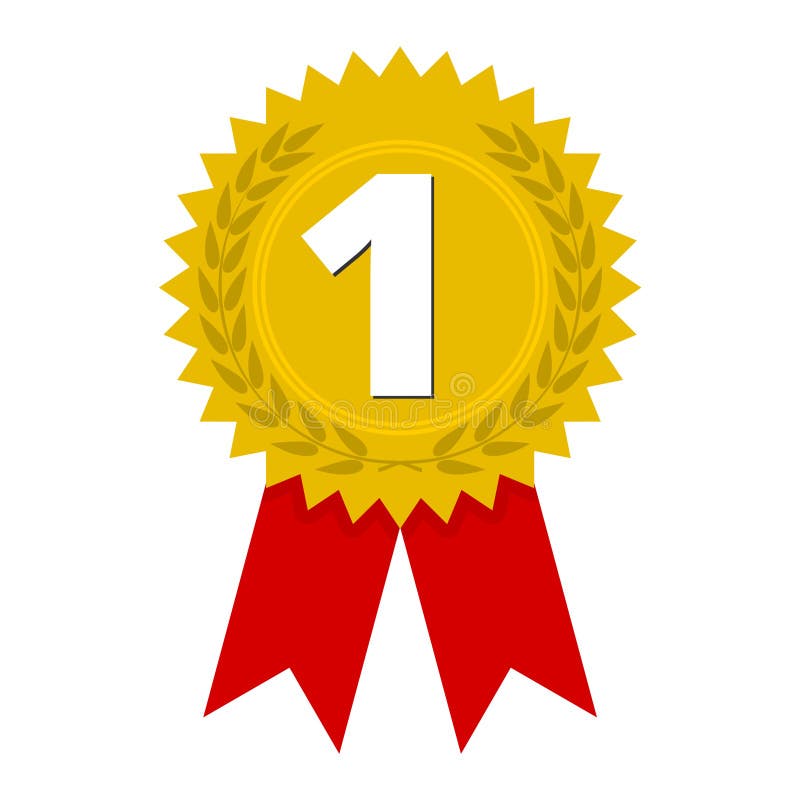 Number 1 Badge, Award Icon, Award Sign Stock Vector - Illustration of
