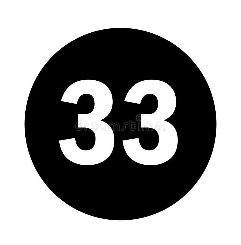 Number 33 Logo with Black Circle Background Stock Vector - Illustration ...
