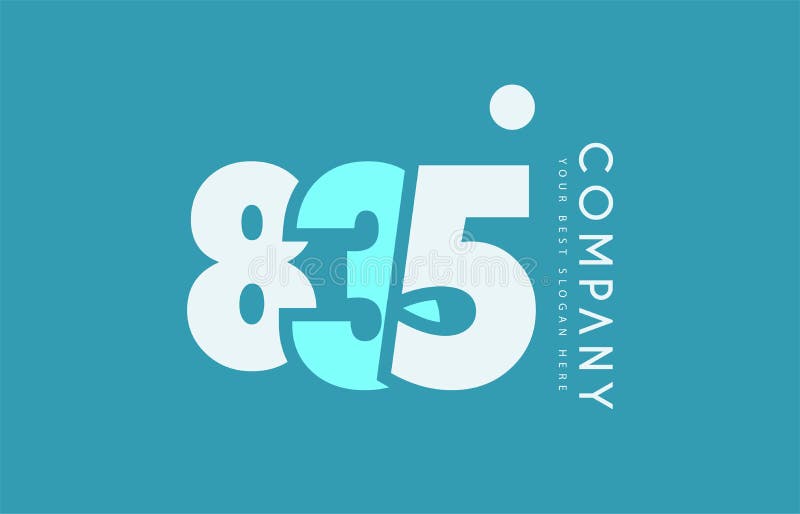 Number 835 Blue White Cyan Logo Icon Design Stock Vector - Illustration ...