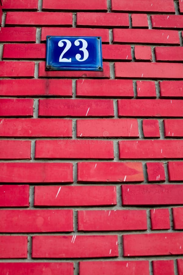 Number on brick wall stock image. Image of three, home 4839897
