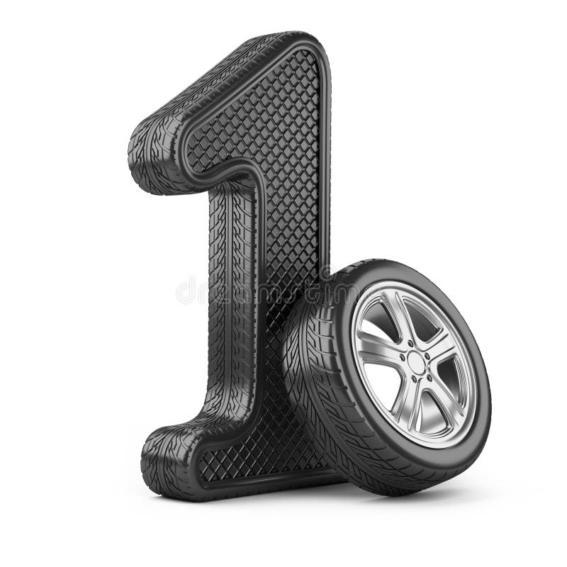 Number 1 from car rubber tire. First place in the competition of