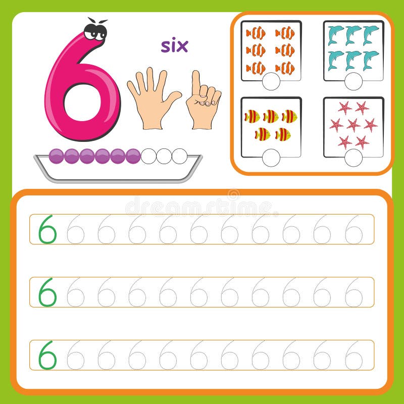 number cards counting and writing numbers learning numbers numbers tracing worksheet for preschool stock illustration illustration of fruit handwriting 128249029