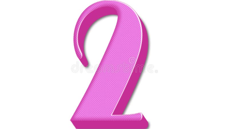 Number 2 Design in Candy Pink Dot Style Stock Illustration ...